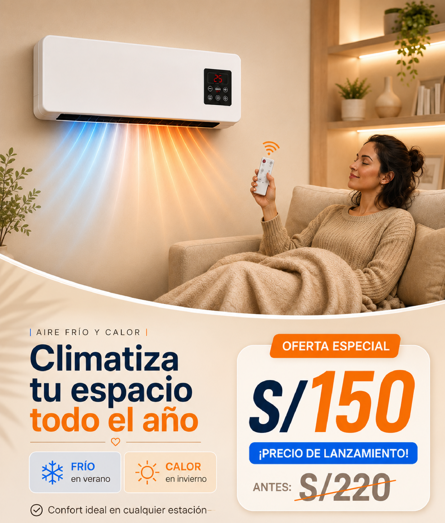 AIRE ACONDICIONADO 2 EN 1 FRÍO Y CALIENTE