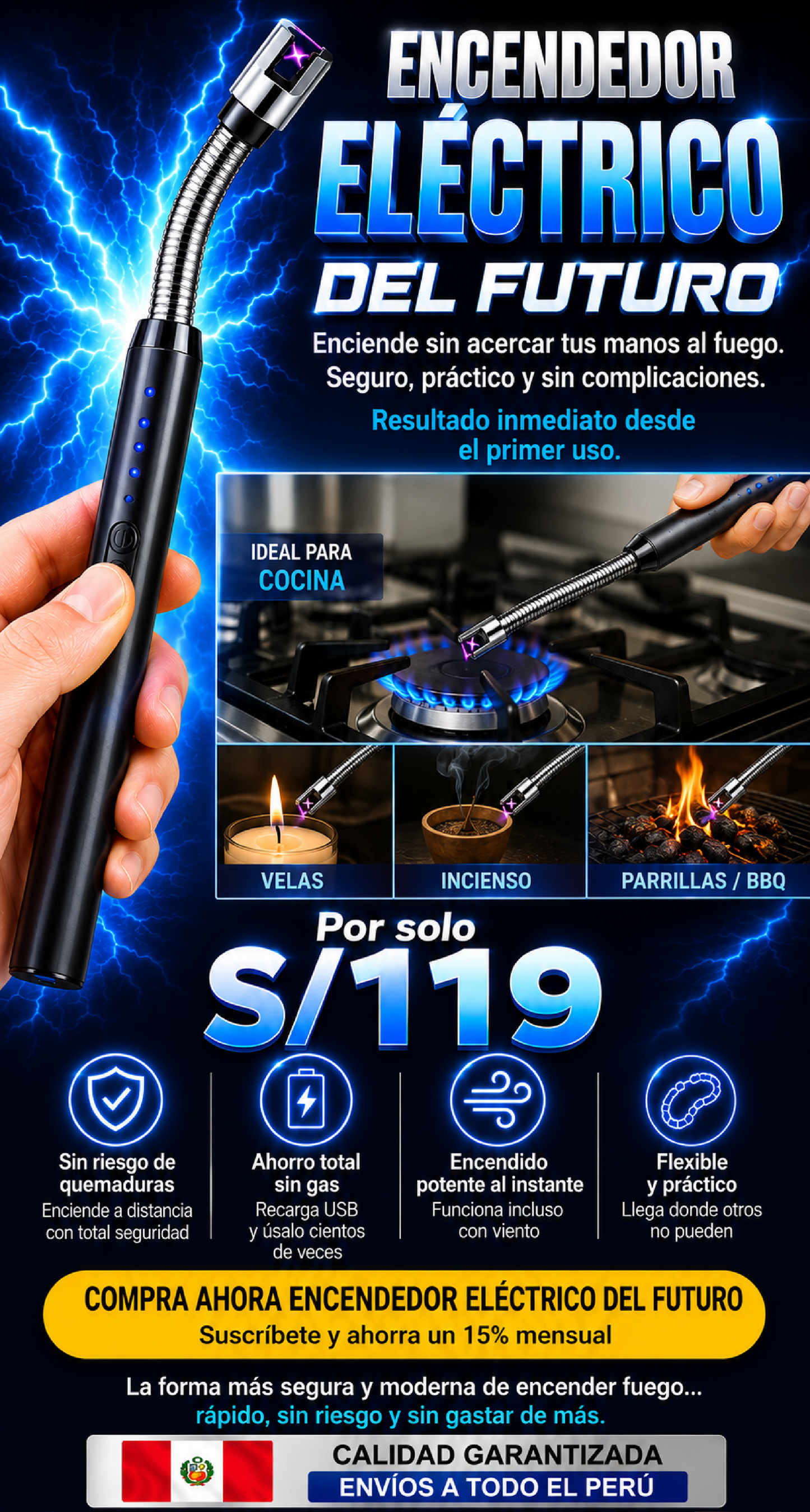 ⚡ ENCENDEDOR ELÉCTRICO DEL FUTURO