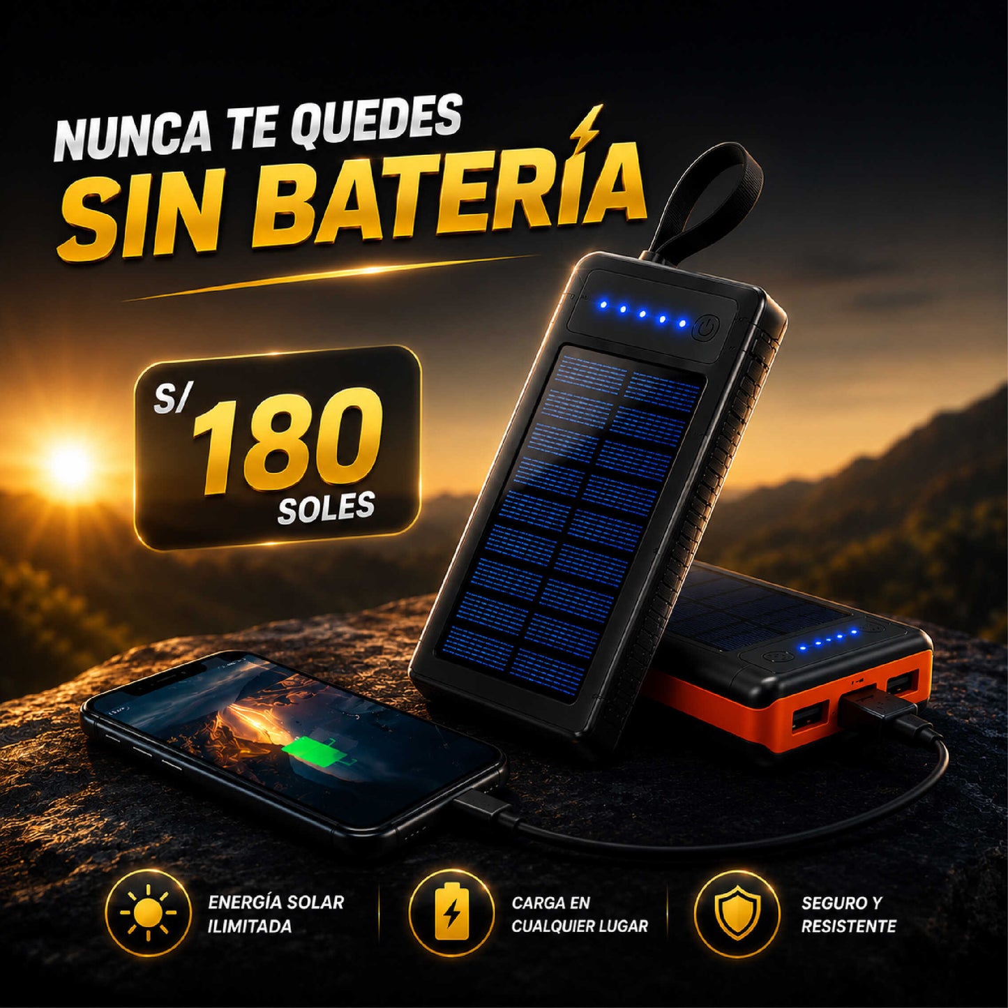 Power Bank Solar Ultra 20.000 mAh ⚡🔋