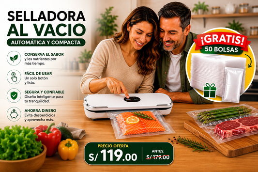 SELLADORA AL VACIO + 50 BOLSAS DE REGALO