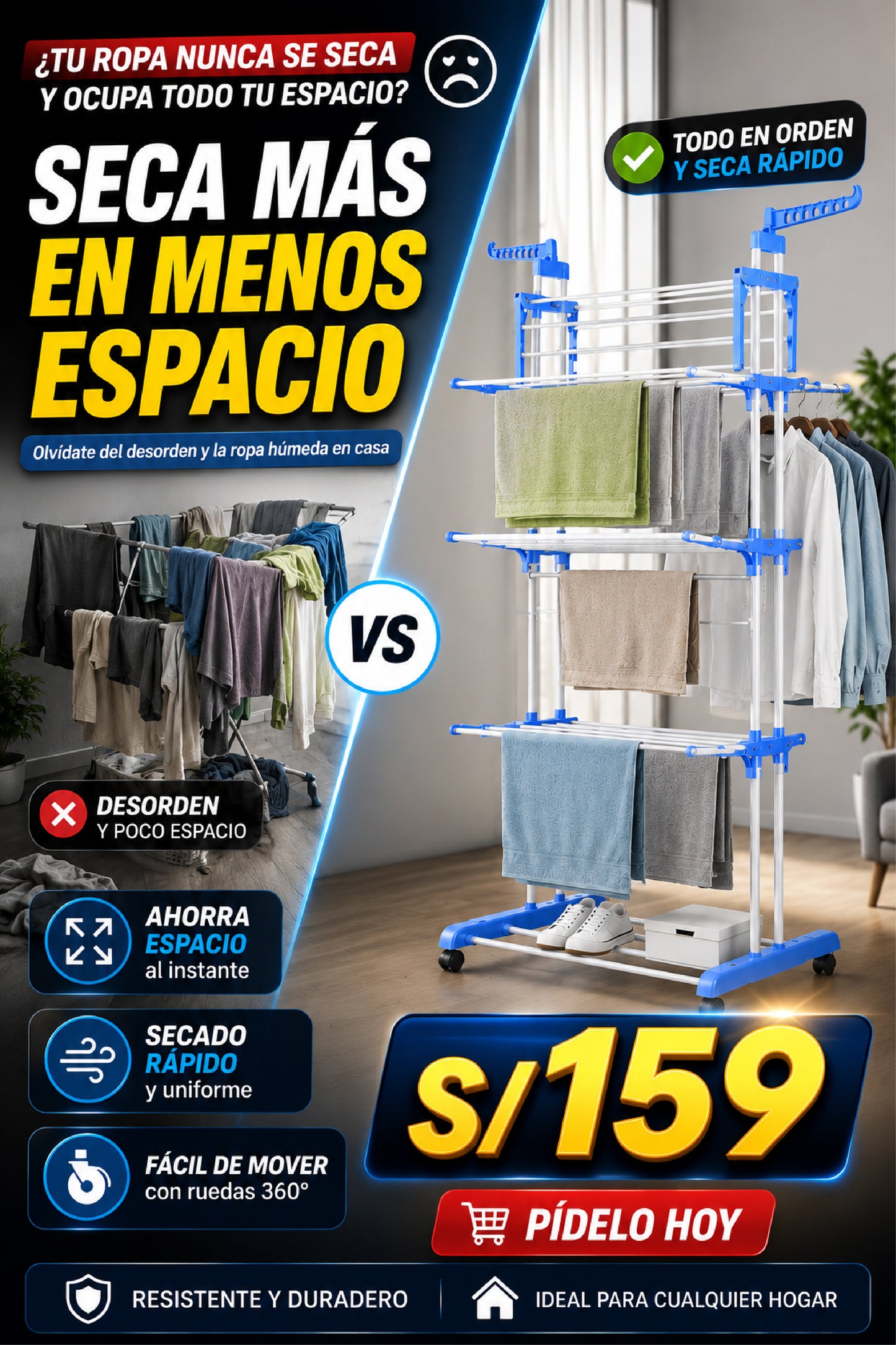 Tendedero de Ropa Portable