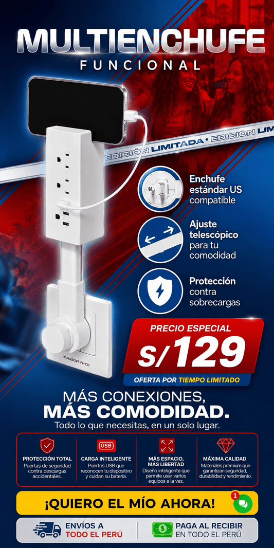 Multienchufe Funcional USB⚡