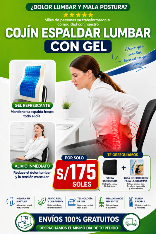 Cojín Espaldar Lumbar en Gel