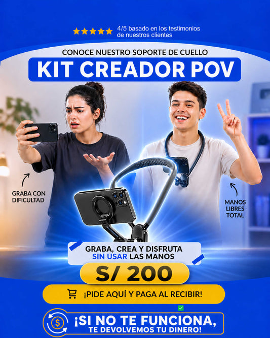 Soporte Flexible de Cuello para Celular – Kit Creador POV