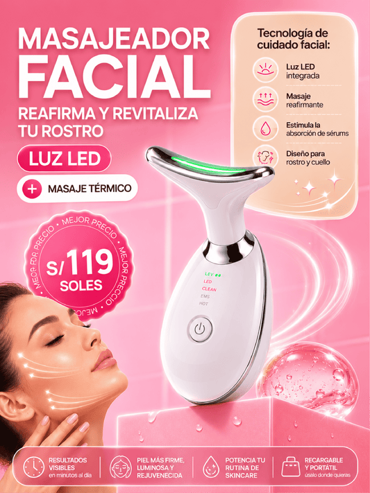MASAJEADOR FACIAL CON LUZ LED