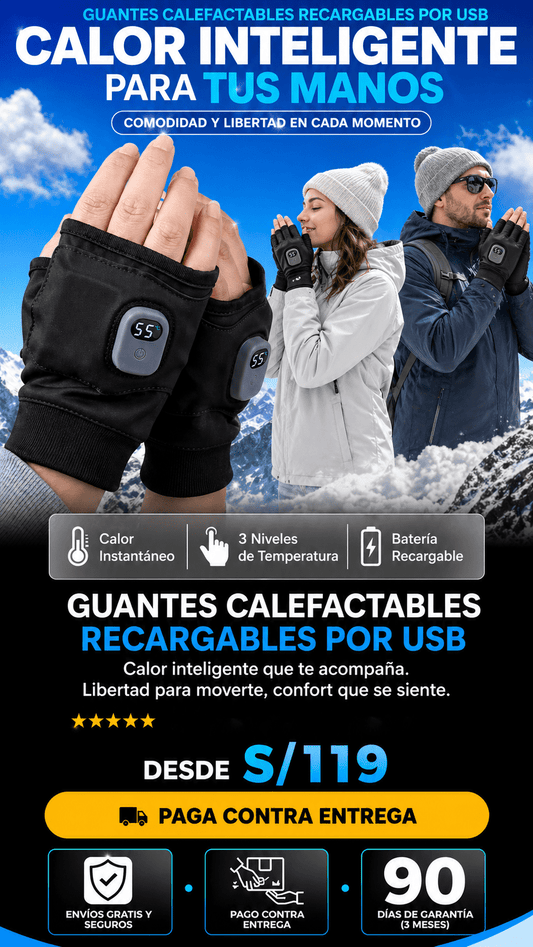 🧤 Guantes Calefactables Recargables por USB